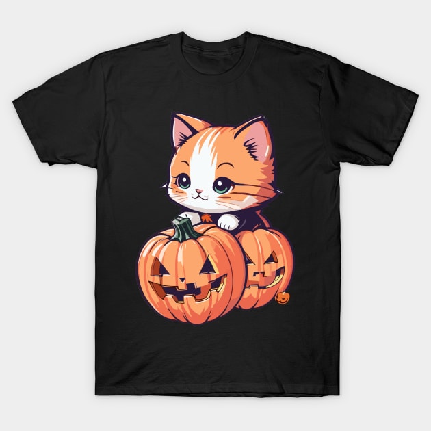 Kitten Halloween T-Shirt by M.Y